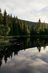 Høvern-Fløyta Lake in the forests of Northern Hurdal, Norway.