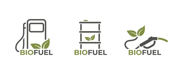 Foto op Aluminium biofuel icon set. eco friendly fuel, sustainable and alternative energy symbols © Назарій