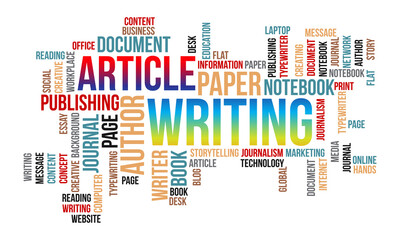 Business Concept Background, Article Writing Word Cloud Design Template