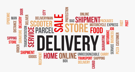 Business Concept Background, Delivery Word Cloud Design