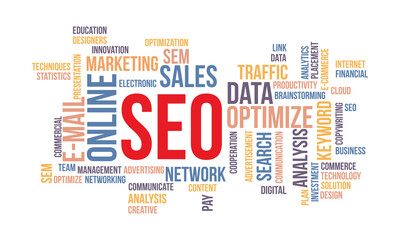 Business Concept Background, SEO Word Cloud