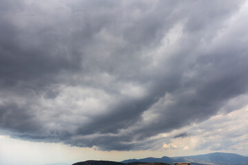 sea panorama from the heights of Keratea at sunset in Athens in Greece