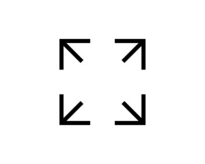 Fototapeta premium full size button icon on white background, vector symbol. focus icon full screen symbol logo template