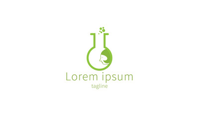 Premium vector logo science, labolatory, Erlenmeyer Flask