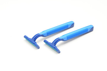 Disposable razor on a white background