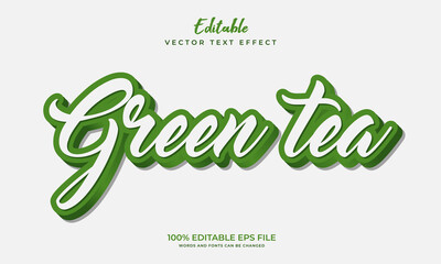 3d green editable text effect. Vector editable text effect