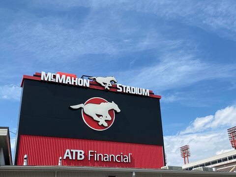 Calgary, Alberta - August 7, 2021: McMahon Stadium, Home Of The Calgary Stampeders CFL Football Team