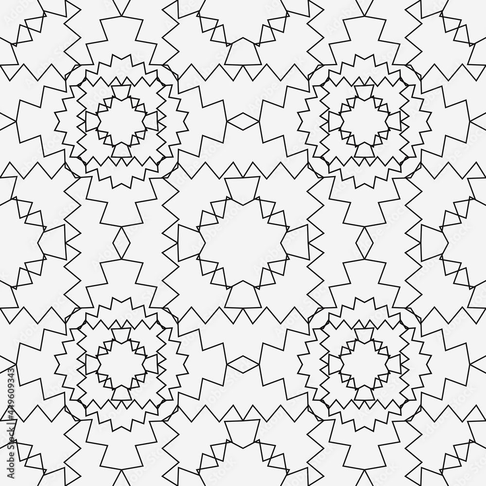 Poster caleidoscopic shapes pattern. vector seamless ornament.