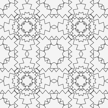 Caleidoscopic shapes pattern. Vector seamless ornament.