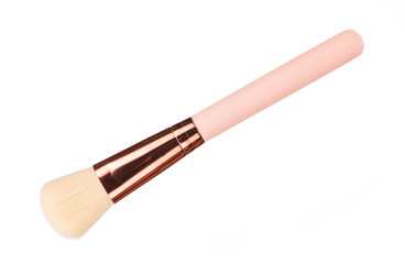 Pink of Makeup brush isolated on white background.