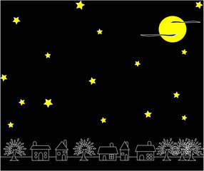 月夜の夜景イメージ