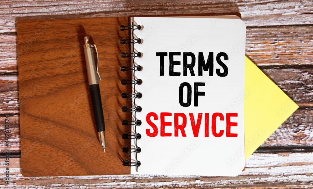 Fototapete Term of service text concept write on notebook
