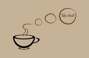 Take a break vector Coffee Poster.