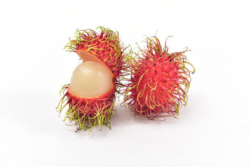 Rambutan on a white background