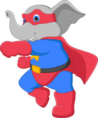 funny elephant  wearing super hero costume
