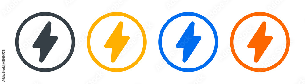 Poster lightning bolt icon vector symbol of energy and electrical power