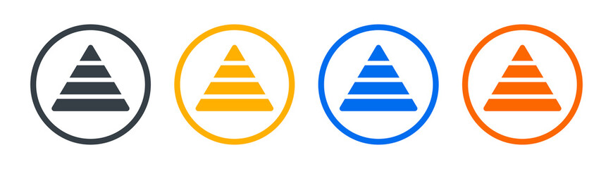 Pyramid diagram icon vector isolate on white background. - obrazy, fototapety, plakaty