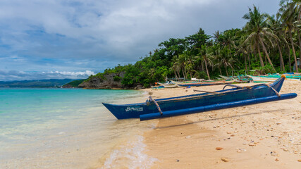 Fototapeta na wymiar Ilig-Iligan beach in Boracay Island, Philippines. Travel and nature.