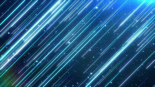 降り注ぐ流星群 ループ背景素材 青色