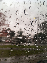 Water drops on glass