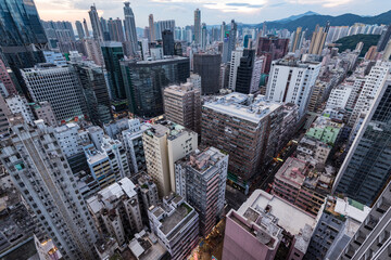 Obraz premium High-rise buildings at Hong Kong central area.
