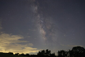 Fototapeta na wymiar 日本の鳥取県の大山で見た美しい星空