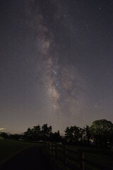 日本の鳥取県の大山で見た美しい星空