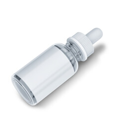 3d render Push bottle mockup glass 