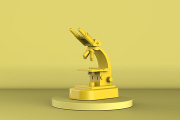 yellow microscope on yellow background