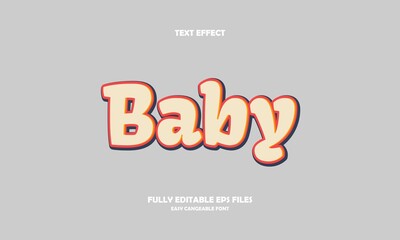 baby text effect vector illustration