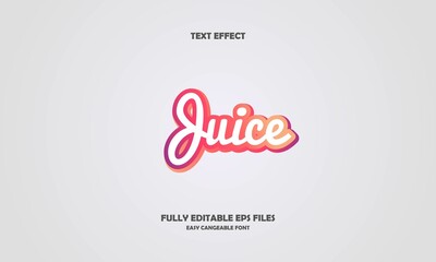 juice text effect vector illustration