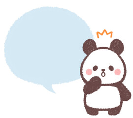驚くパンダとフキダシ