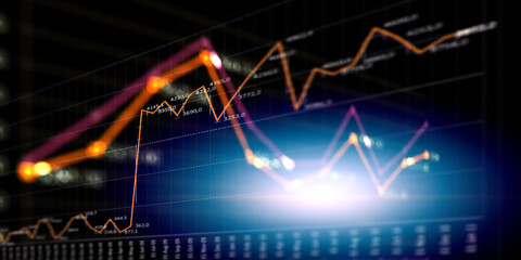 Global financial markets concept. . Mixed media