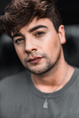 Handsome guy posing in the street