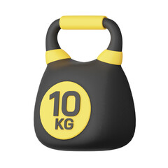 3d render kettlebell isolated on white background