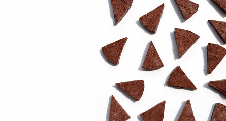 Chicken blood tofu on white background