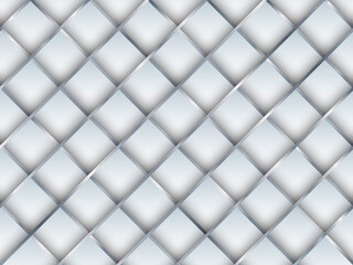 Abstract seamless pattern 3d white square with silver gradient grid lines background and texture