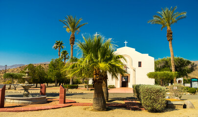 A White Church in Anza Borrego Desert State Park Area, California