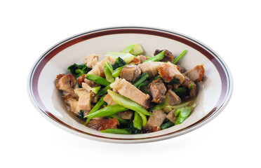 Stir Fried Kale with Crispy Pork