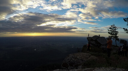 Viewpoint of the sunrise on the top of the mountain