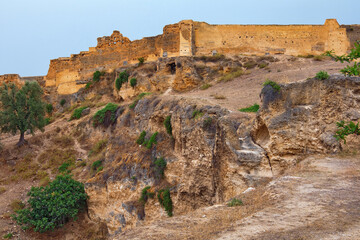 View on the old medieval ruins near Marinid Tombs hill. It hill is the popular view to the Fez el...