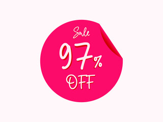 97 percent off sticker, 97% off sale of special offers