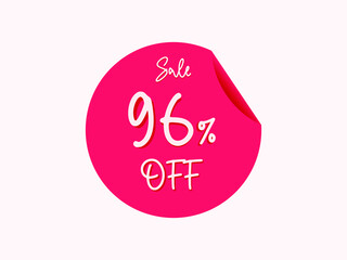 96 percent off sticker, 96% off sale of special offers