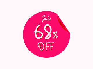 68 percent off sticker, 68% off sale of special offers