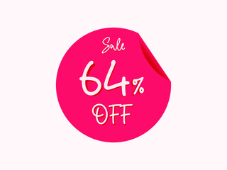 64 percent off sticker, 64% off sale of special offers