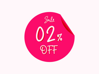 2 percent off sticker, 2% off sale of special offers