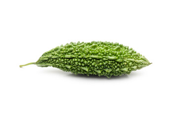 Isolated green bitter gourd vegetable on white background