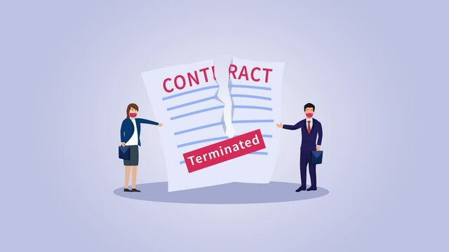 Two business people terminate business contract