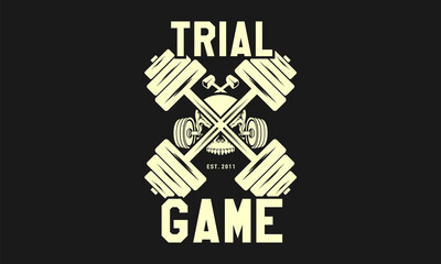 Trial Game, Fitness, Gym, Workout, Sport Vector Design