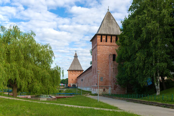 Towers of the Smolensk fortress on a July morning. Russia